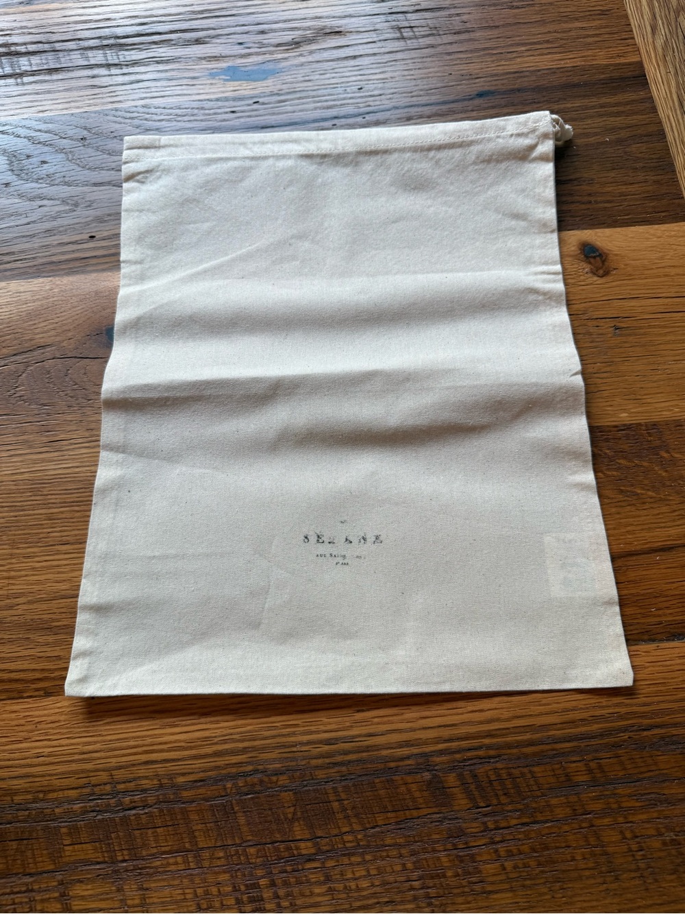 Sezane Cream Drawstring Dust Bag - 14.5x12